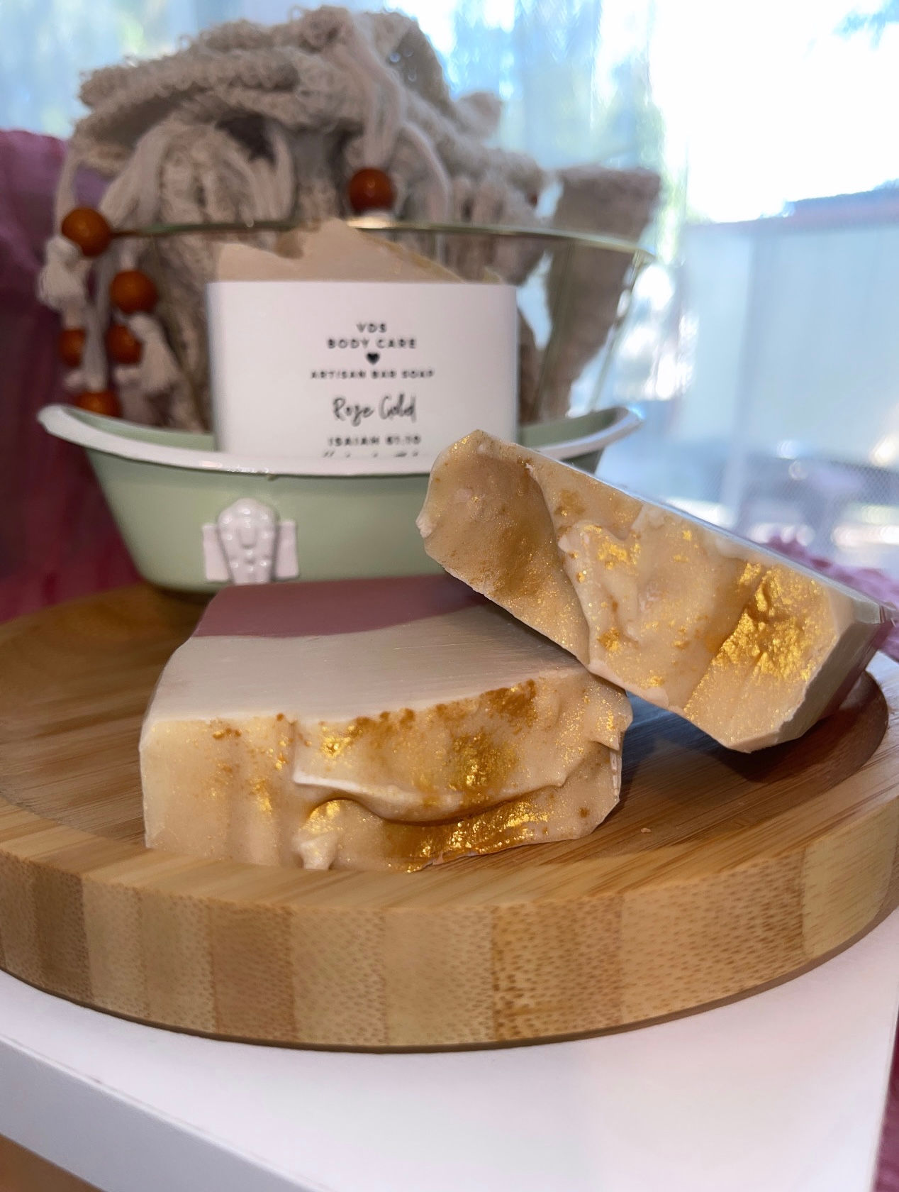 Rose Gold Artisan Soap - One Bar approx 4.5 oz