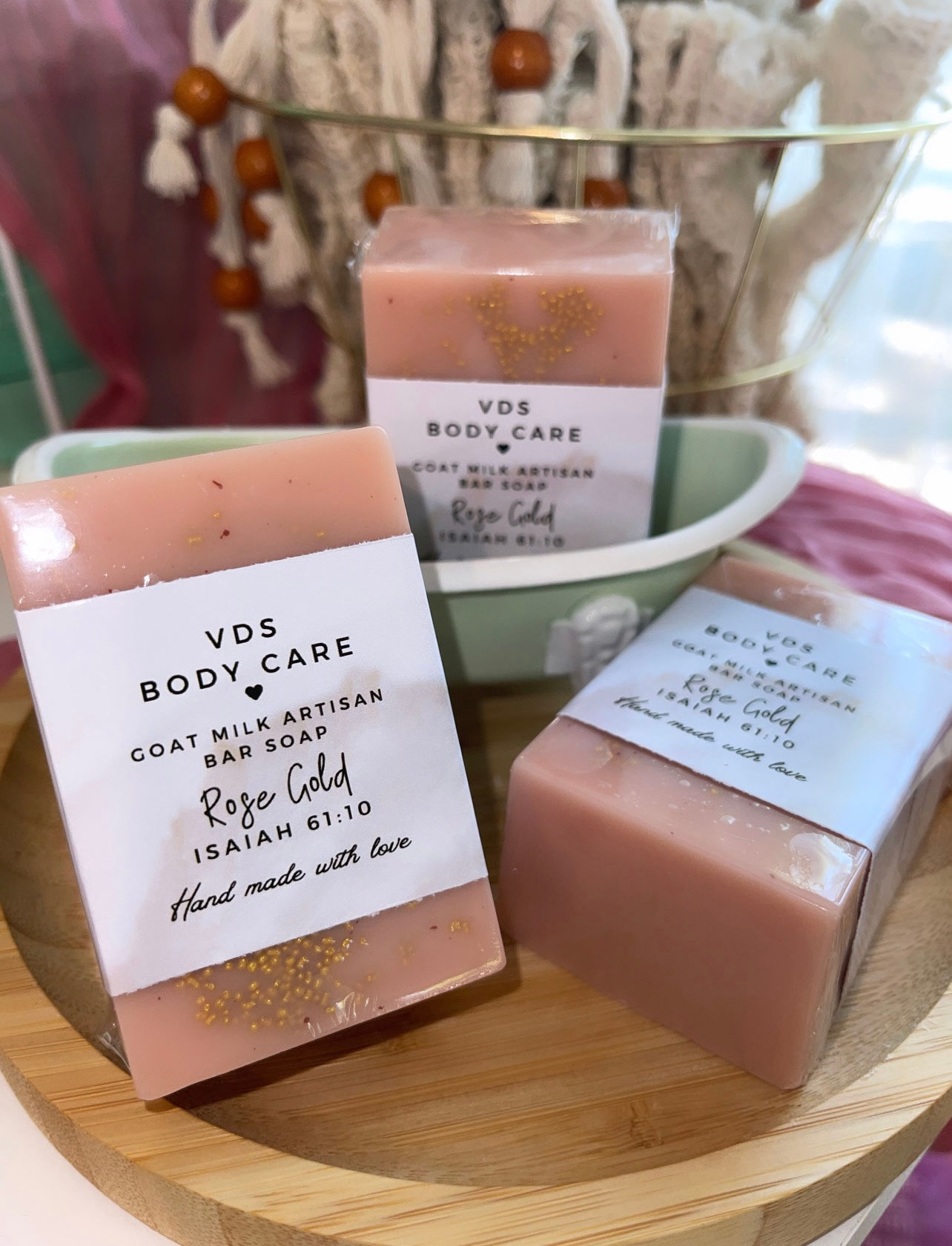 Rose Gold Goat Milk Sosp Bar - One 5 oz Bar