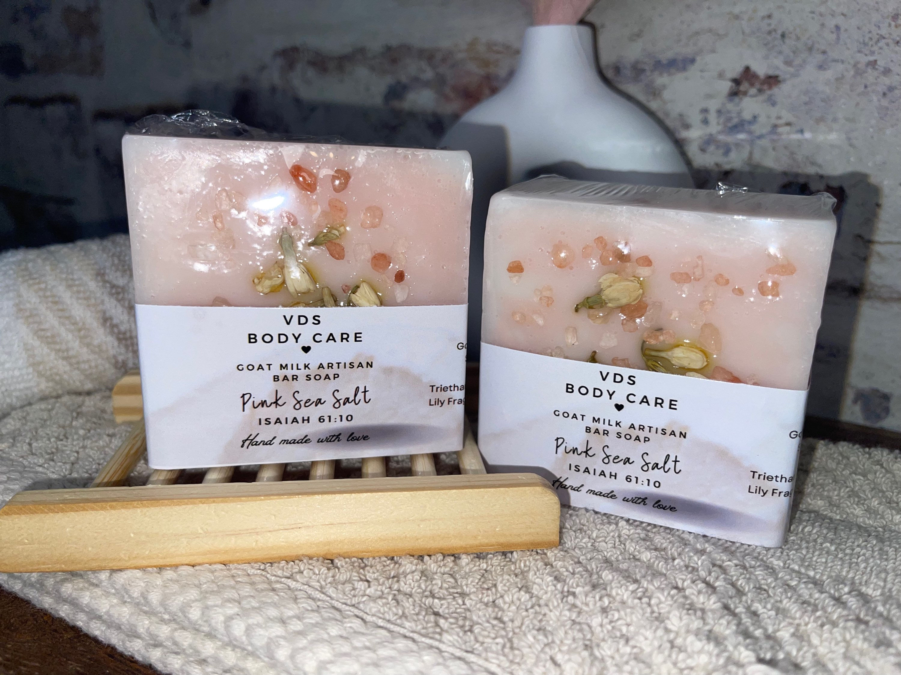 Goat Milk Pink Sea Salt & Lily Soap Bar - one 8 oz bar