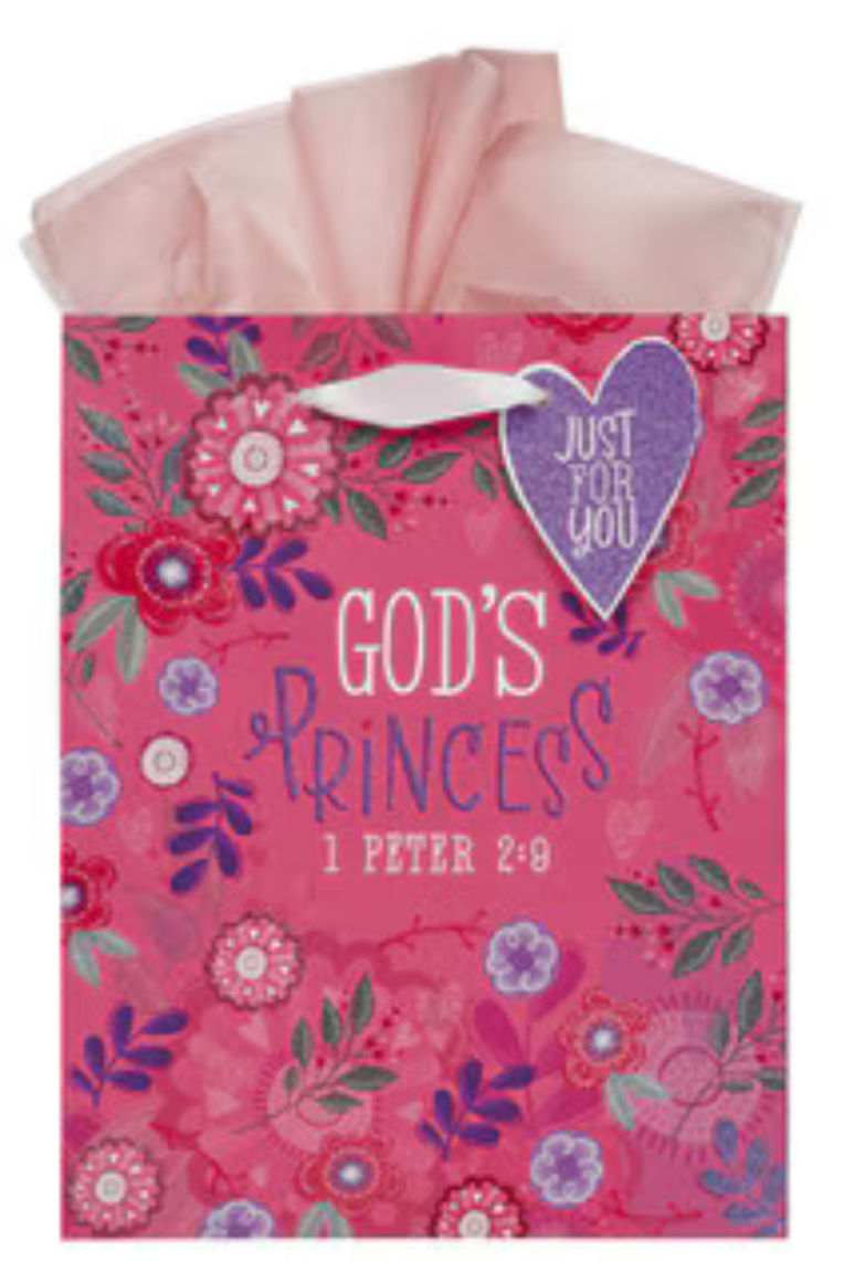 Chosen Loved Beautiful Pink Medium Gift Bag - 1 Peter 2:9