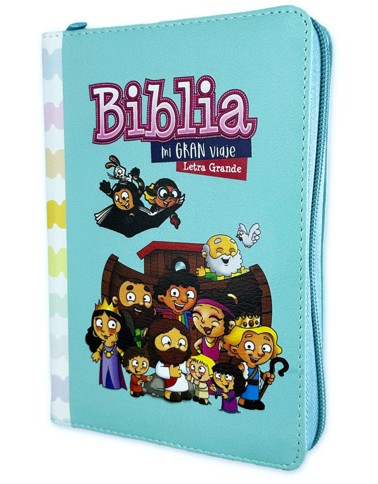 Biblia para Niñas Mi Gran Viaje Compacta con Cierre RV1960 imit piel turquesa