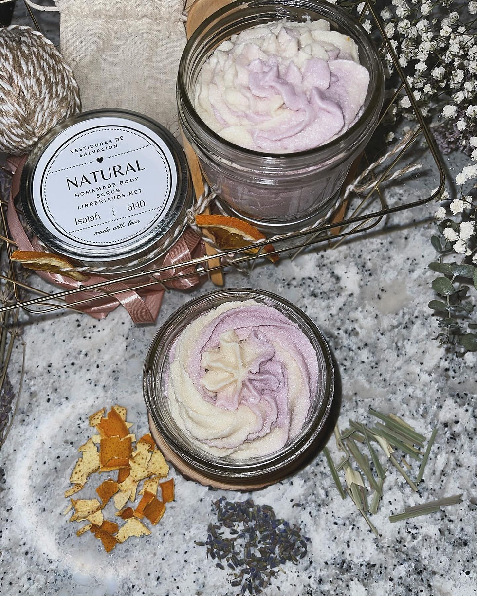 Thumbnail: Lemongrass, Lavender, & Sweet Orange - Whipped Soap Scrub - one 8oz jar 