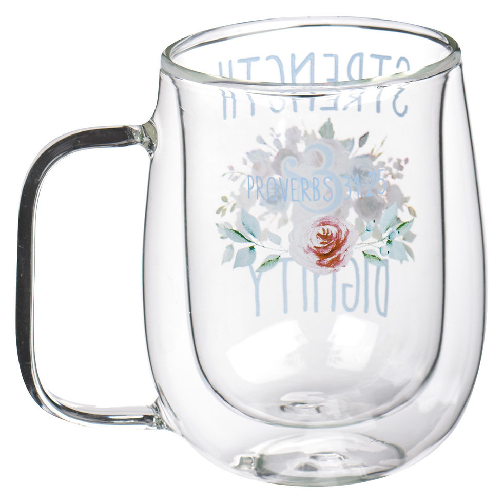 Thumbnail: Strength & Dignity Double-walled Glass Mug - Proverbs 31:25  