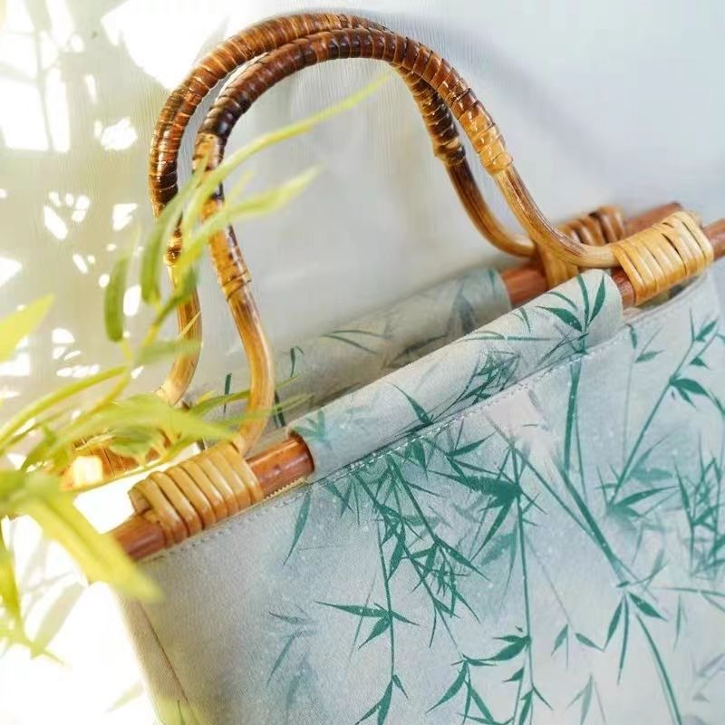 Thumbnail: Eco-Friendly Bamboo Tote Crafted from sustainable green bamboo and soft suede