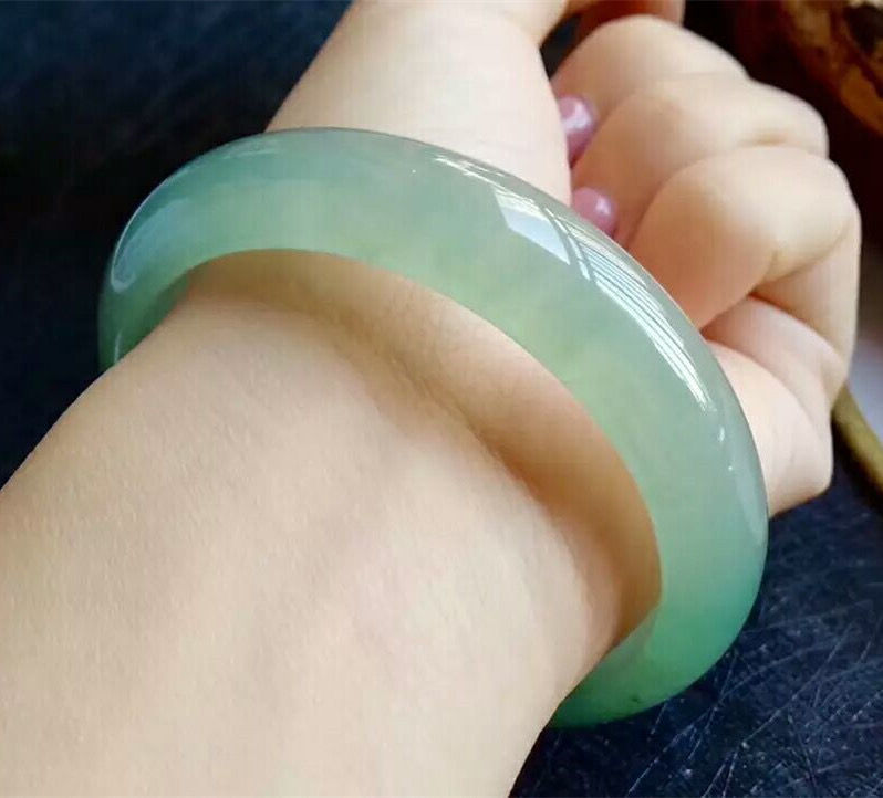 Thumbnail: Ice light green bracelet emerald color female genuine girl bracelet jade bracele