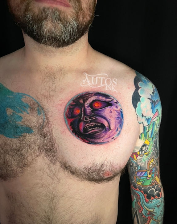 Autos ink nerd tattoo cartoon tattoo moon tattoo video game tattoo 