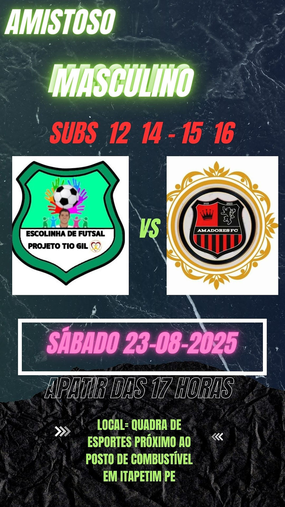 Amistoso Escolinha Fusal Projeto Tio Gil 