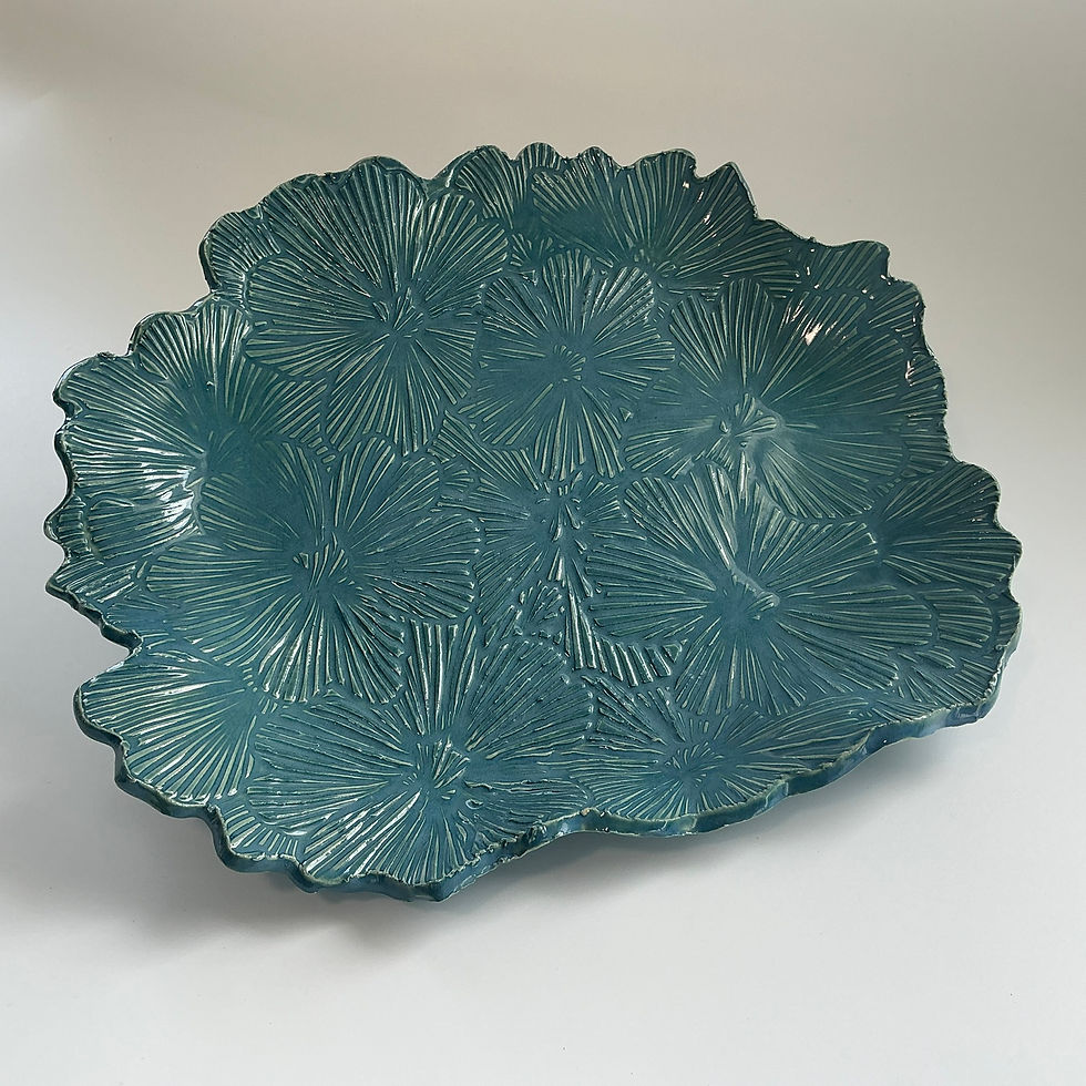 Thumbnail: Handmade Green Floral Platter