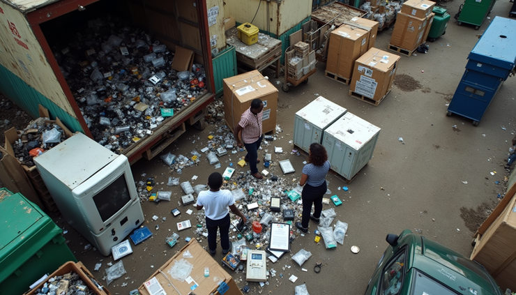 High angle view of a community eWaste recycling event in Scottsdale