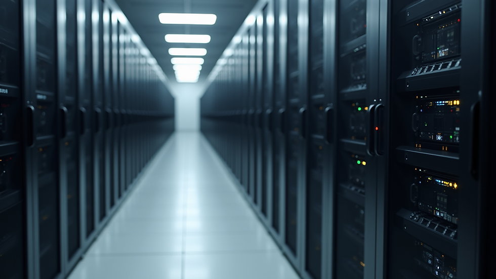 Wide angle view of a modern data center