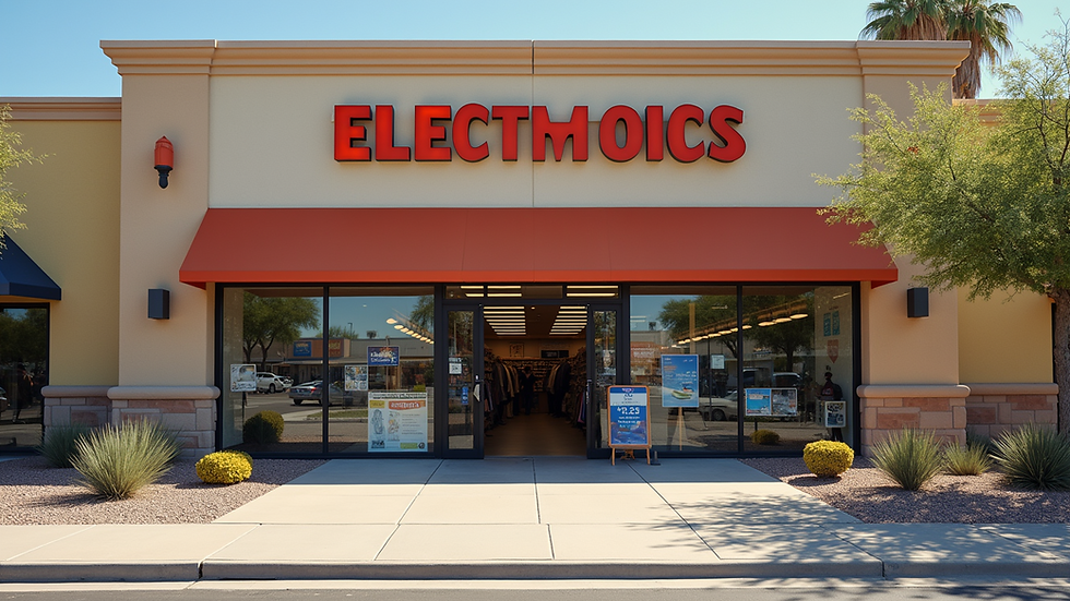 Eye-level view of a welcoming storefront of Desert Computer Solutions