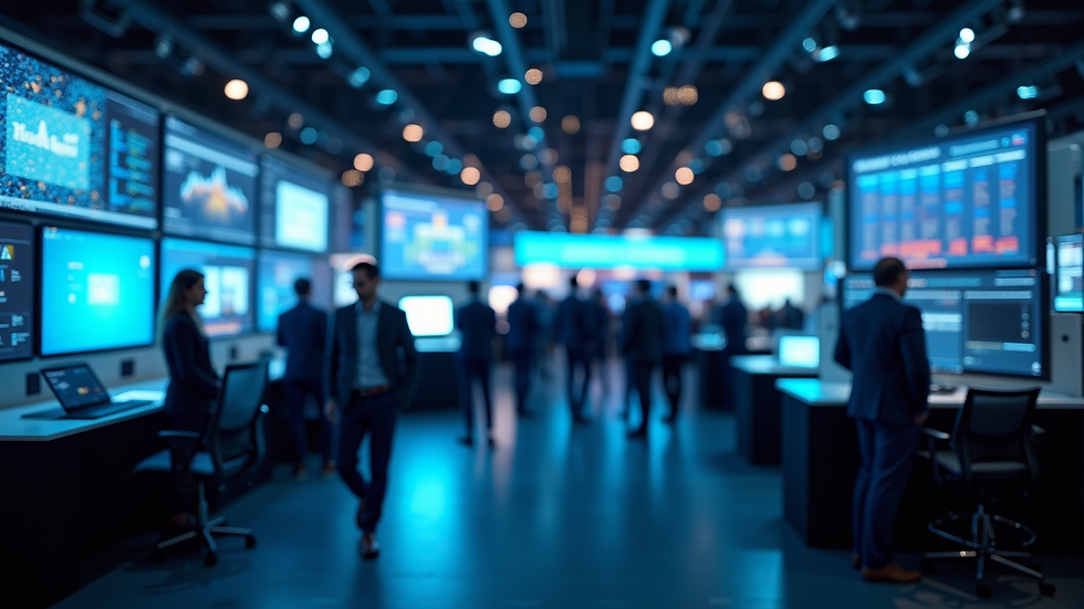 Wide angle view of a tech conference showcasing innovative solutions