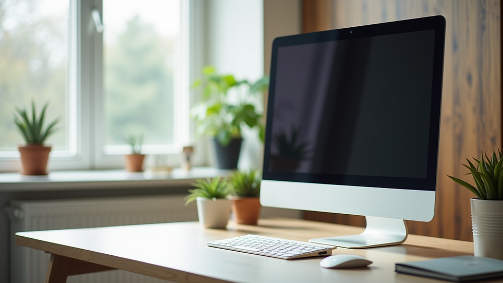 Close-up view of a refurbished computer with a sleek design