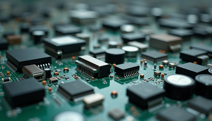 Close-up view of sorted electronic parts ready for recycling at Desert Computer Solutions