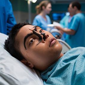 Surgery for nasal bone fracture.