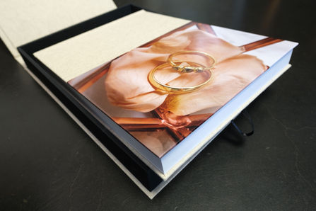 Trouwalbum, huwelijk, trouwen, album in luxe cassette, linnen omslag