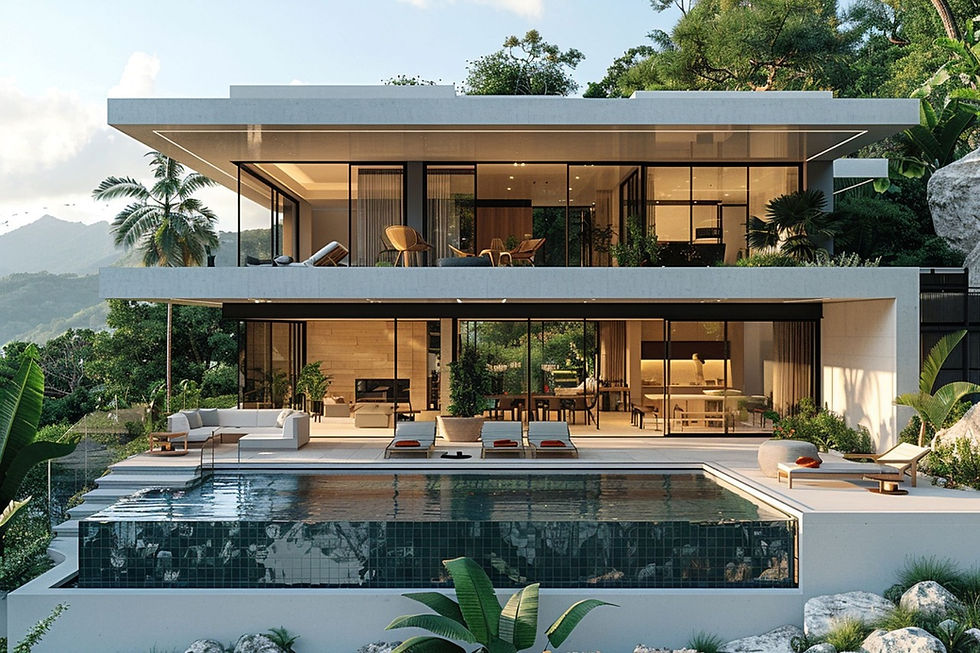 Modern luxury villa with infinity pool