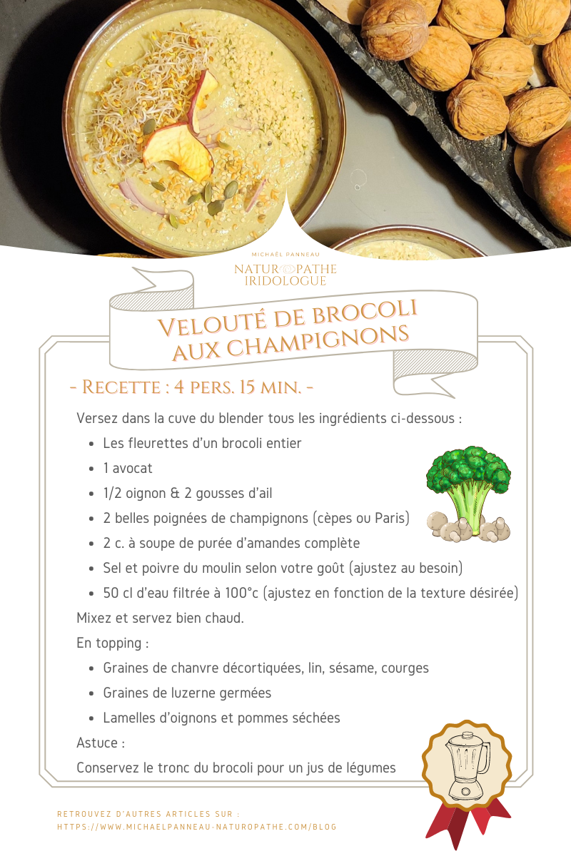Velouté de brocoli aux champignons