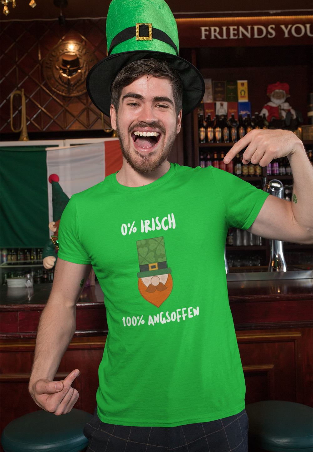 0% Irisch, 100% Angsoffen - St. Patricks Day Shirt - Premium Bio Baumwolle