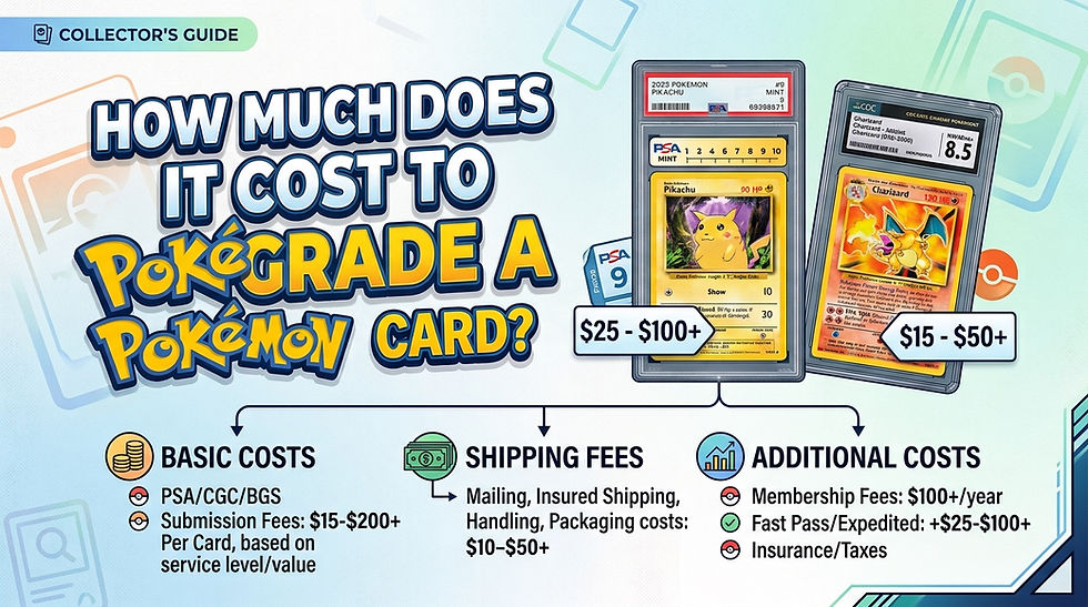 How much does it cost to grade a Pokemon card in 2026, PSA and CGC price comparison