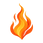 Solid orange flame icon symbolizing brand energy and digital growth
