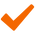 Bright orange checkmark icon symbolizing success and approval