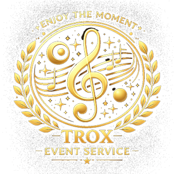 luxuriöses Logo von dem Unternehmen mit einer Musiknote im Mittelpunkt und dem Namen und Slogan