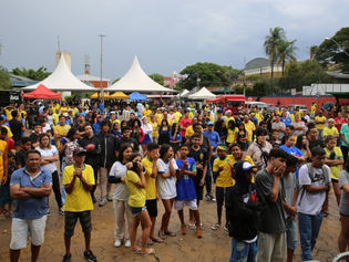 Telão da Copa da Prefeitura de Vinhedo na Capela vai para o Parque Ecológico