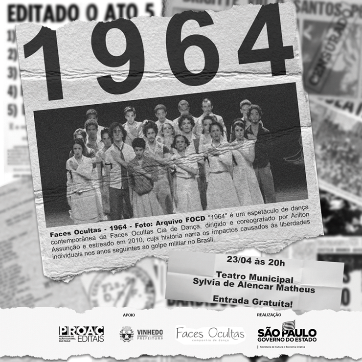 Espetáculo de dança tem apresentação gratuita no Teatro Municipal VINHEDO
