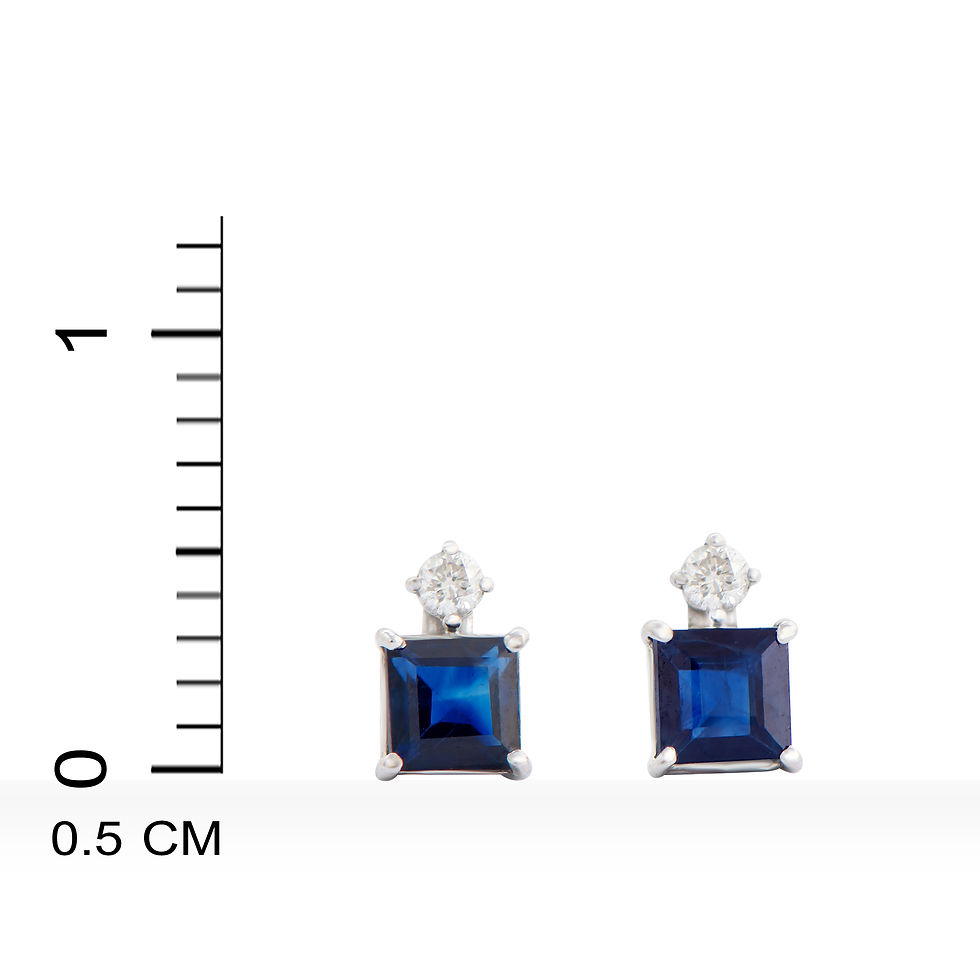 Thumbnail: 0.50 TCW Diamonds & Blue Sapphire 14K White Gold Earrings
