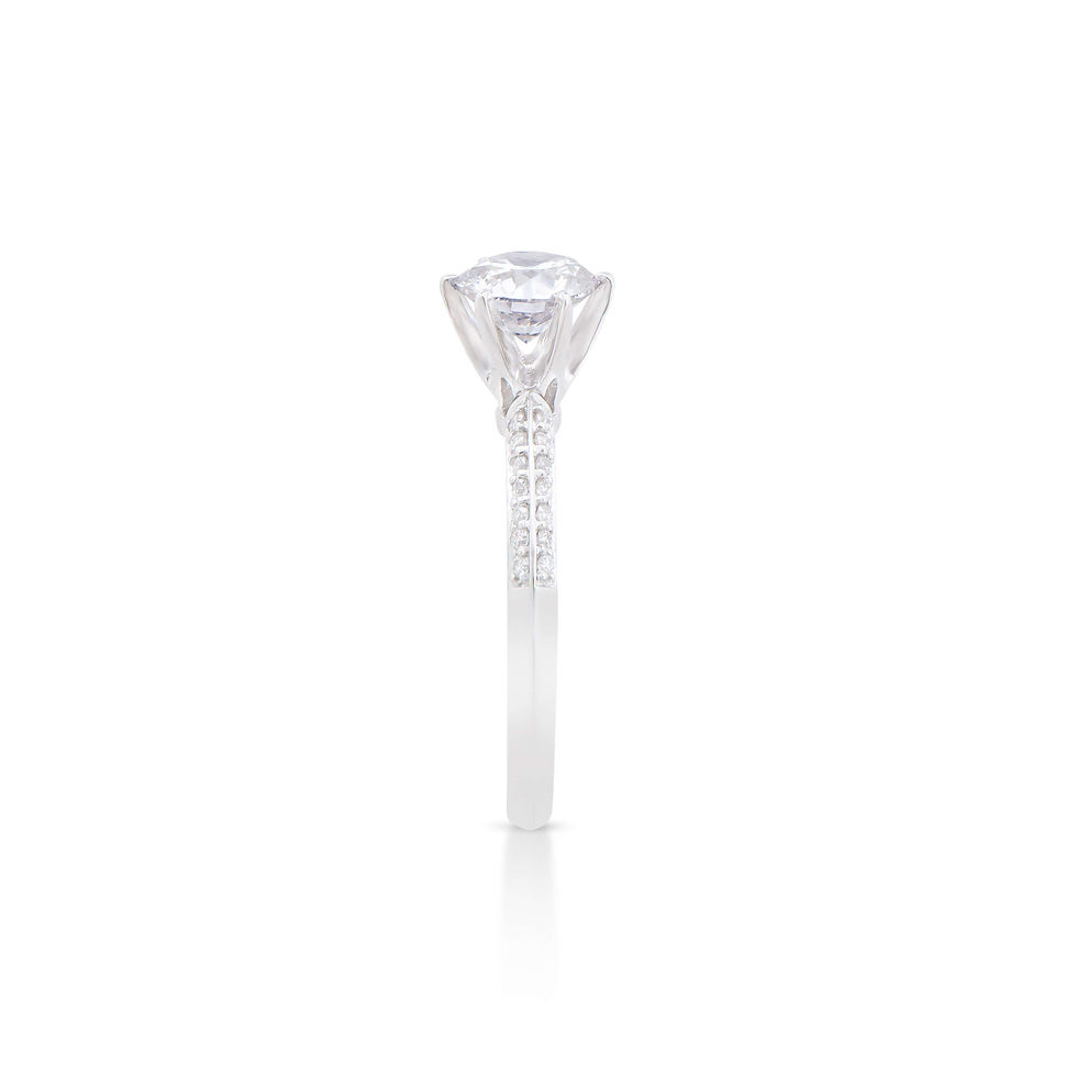 Thumbnail: 1.36 TCW IGI Certified Lab Grown Diamonds 14K White Gold Ring