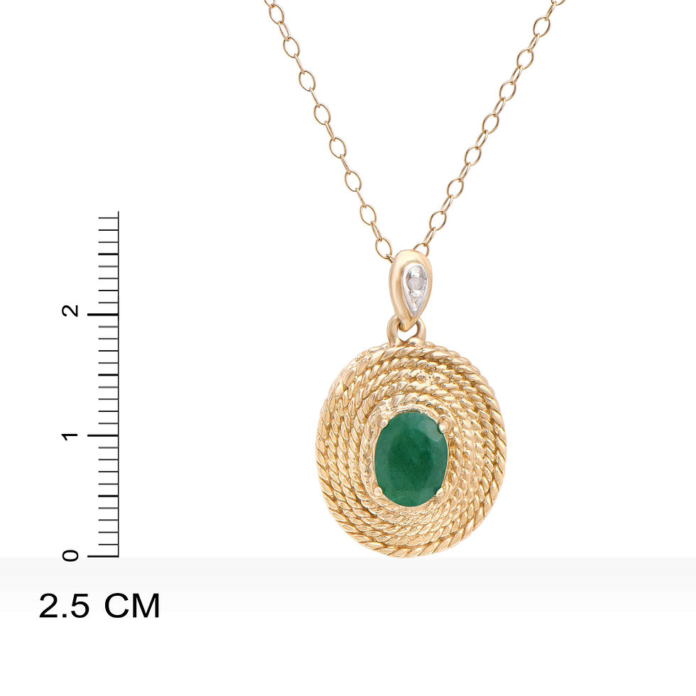 Thumbnail: 1.03 TCW Diamonds & Emeralds 18K Yellow Gold Plated Sterling Silver Pendant