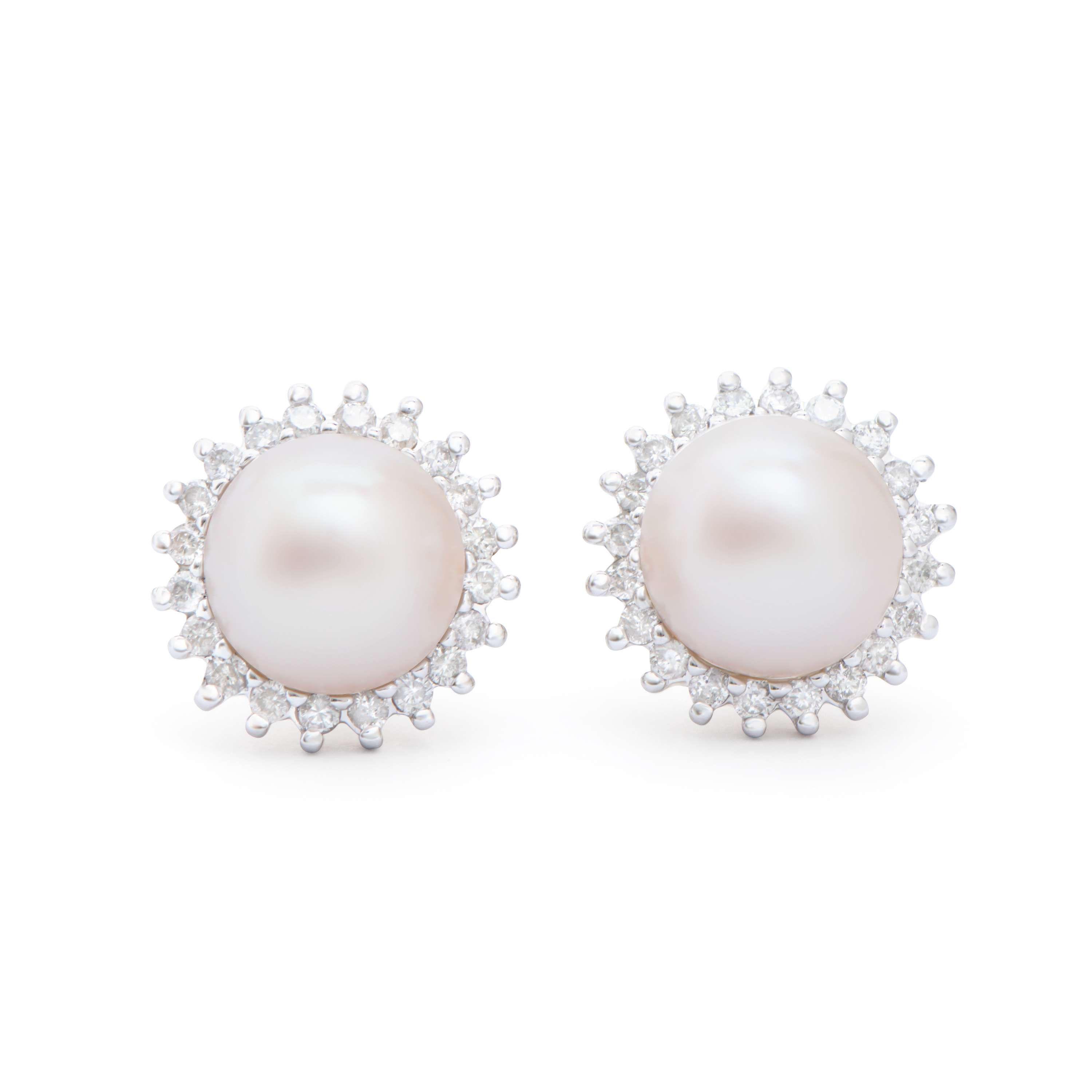 10.02 TCW Diamonds & Pearl 14K Yellow Gold Earrings