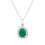 Thumbnail: 1.67 TCW Diamonds & Emeralds 14K White Gold Pendant & Chain
