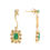 Thumbnail: 2.26 TCW Diamonds & Emeralds 18K Yellow Gold Plated Sterling Silver Earrings