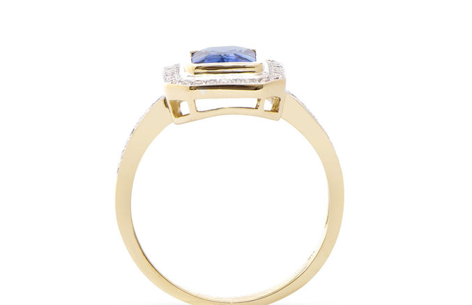 Thumbnail: 1.80 TCW Diamonds & Tanzanites 14K Yellow Gold Ring