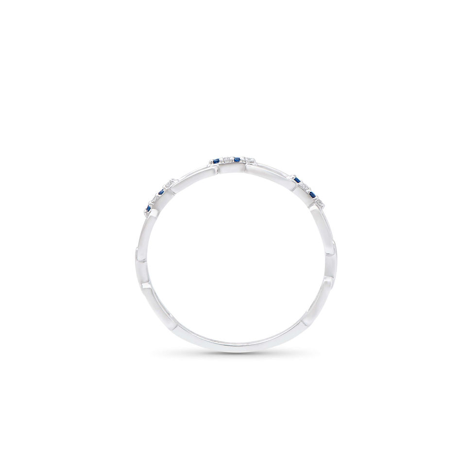 Thumbnail: 0.05 TCW Diamonds & Sapphires 14K White Gold Ring