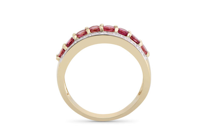 Thumbnail: 1.09 TCW Diamonds & Pink Tourmaline 14K Yellow Gold Ring