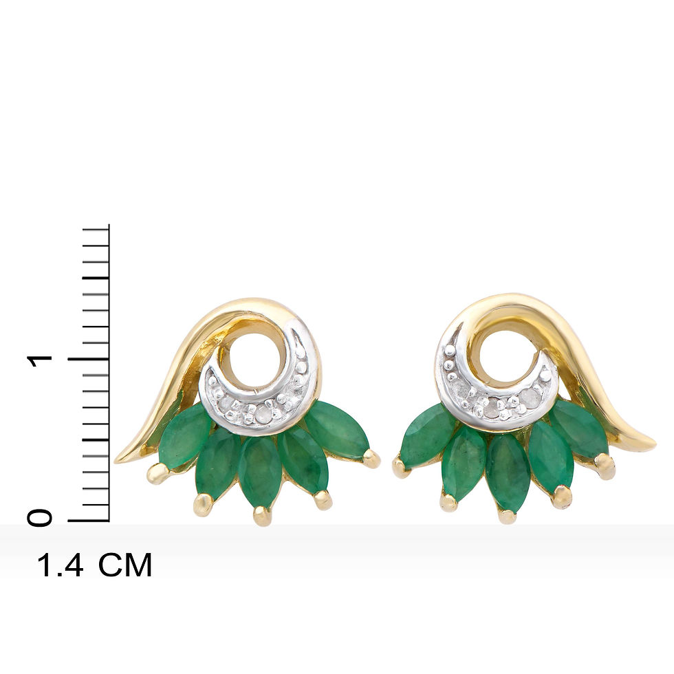 Thumbnail: 2.30 TCW Diamonds & Emeralds 18K Gold Plated Sterling Silver Earrings