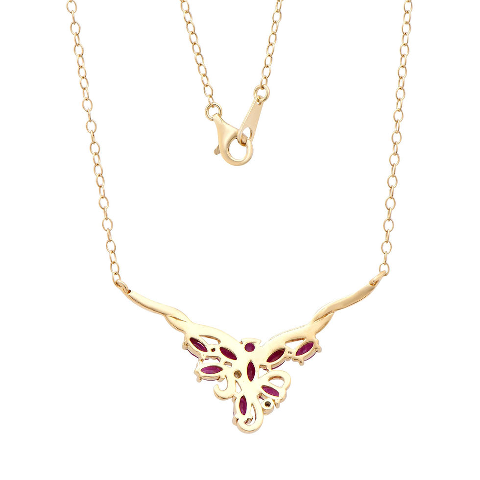 Thumbnail: 1.81 TCW Diamonds & Ruby 18K Gold Plated Sterling Silver Necklace