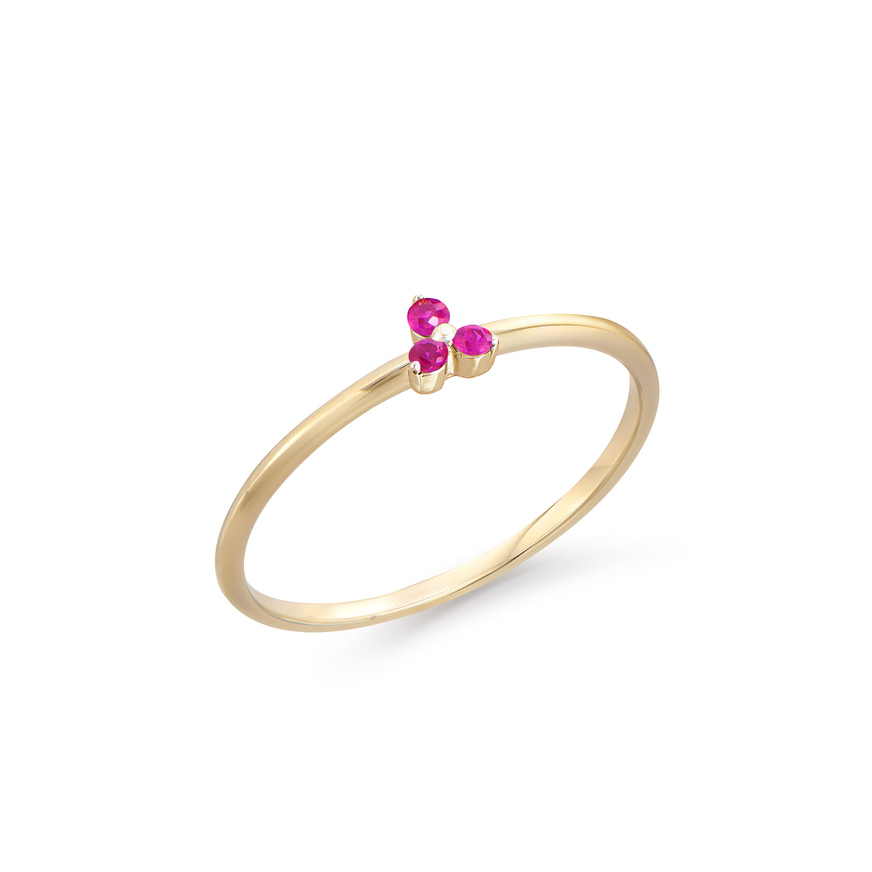 0.07 TCW Ruby 14K Yellow Gold Ring