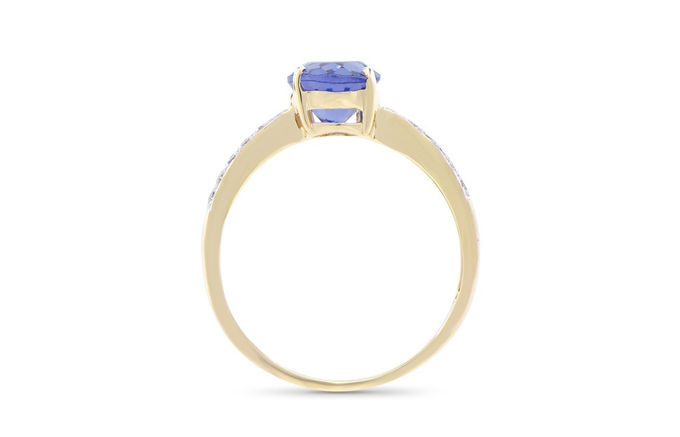 Thumbnail: 1.95 TCW Diamonds & Tanzanites 14K Yellow Gold Ring