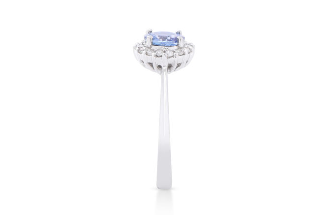 Thumbnail: 1.27 TCW Diamonds & Tanzanites 14K White Gold Ring