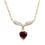 Thumbnail: 1.32 TCW Garnets & Diamonds 18K Gold Plated Necklaces