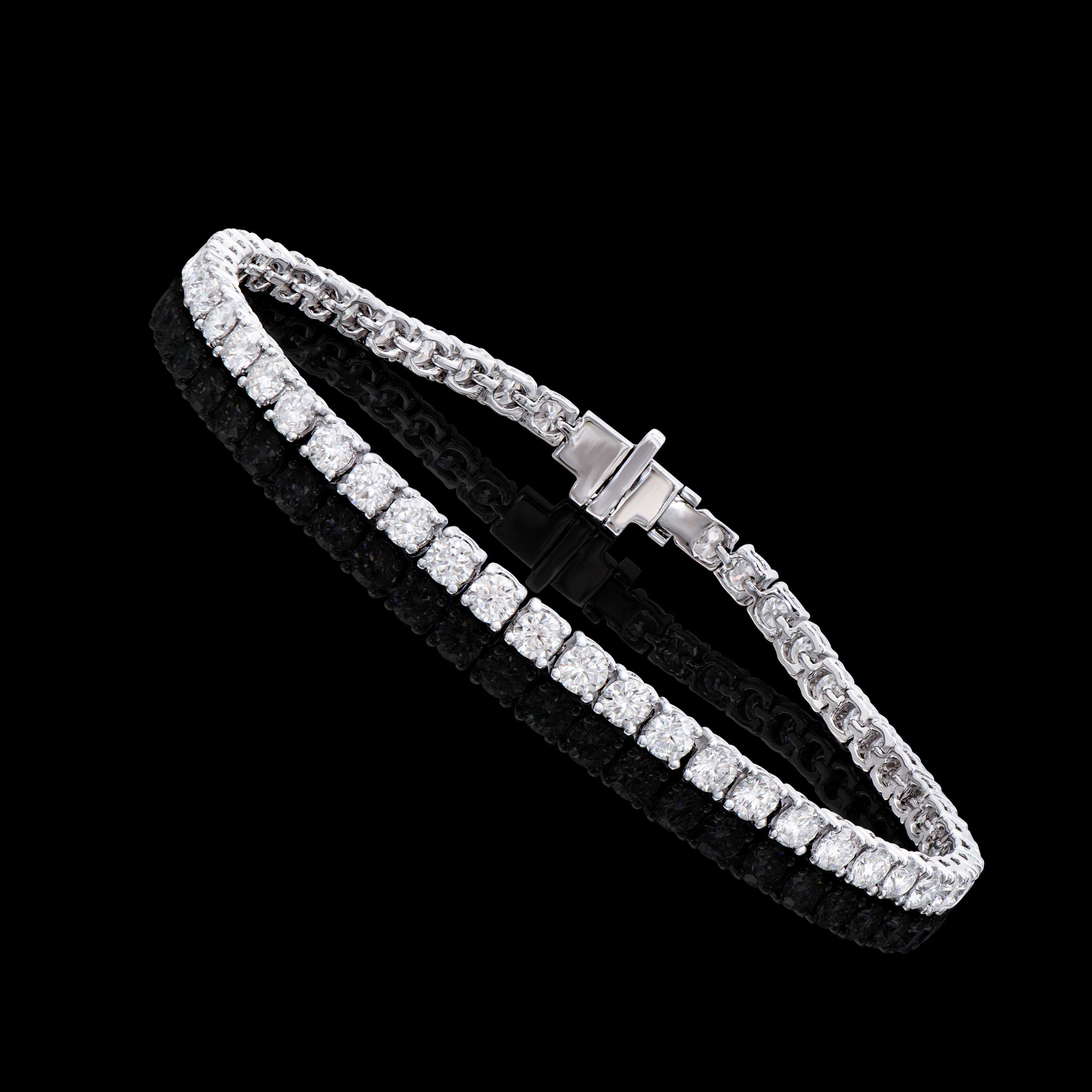 5.35 TCW IGI Certified Lab Grown Diamonds 14K White Gold Tennis Bracelet