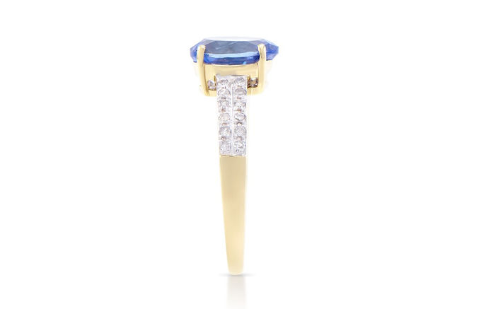 Thumbnail: 1.95 TCW Diamonds & Tanzanites 14K Yellow Gold Ring