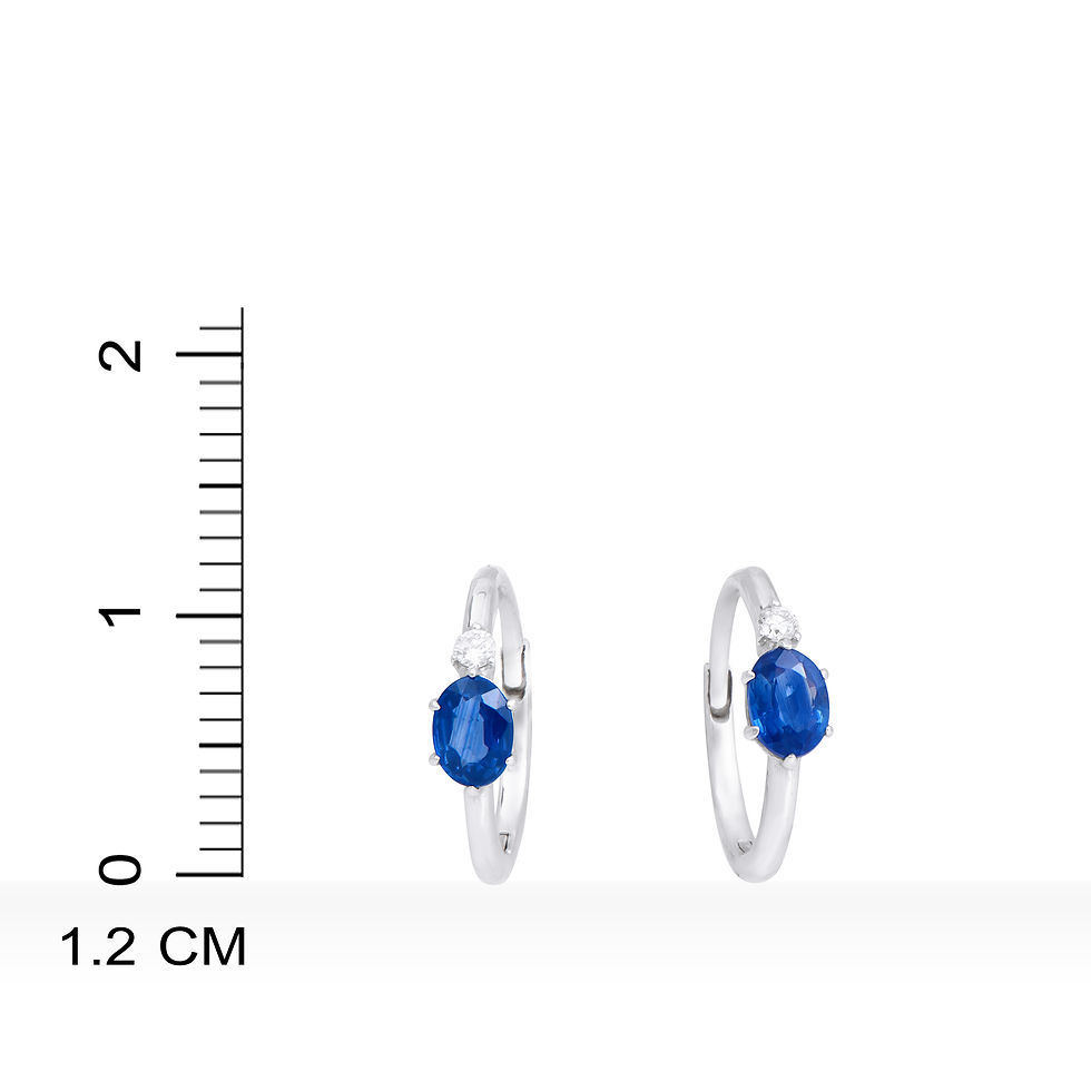 Thumbnail: 0.55 TCW Diamonds & Blue Sapphire 14K White Gold Earrings