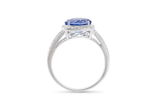 Thumbnail: 2.02 TCW Diamonds & Tanzanites 14K White Gold Ring