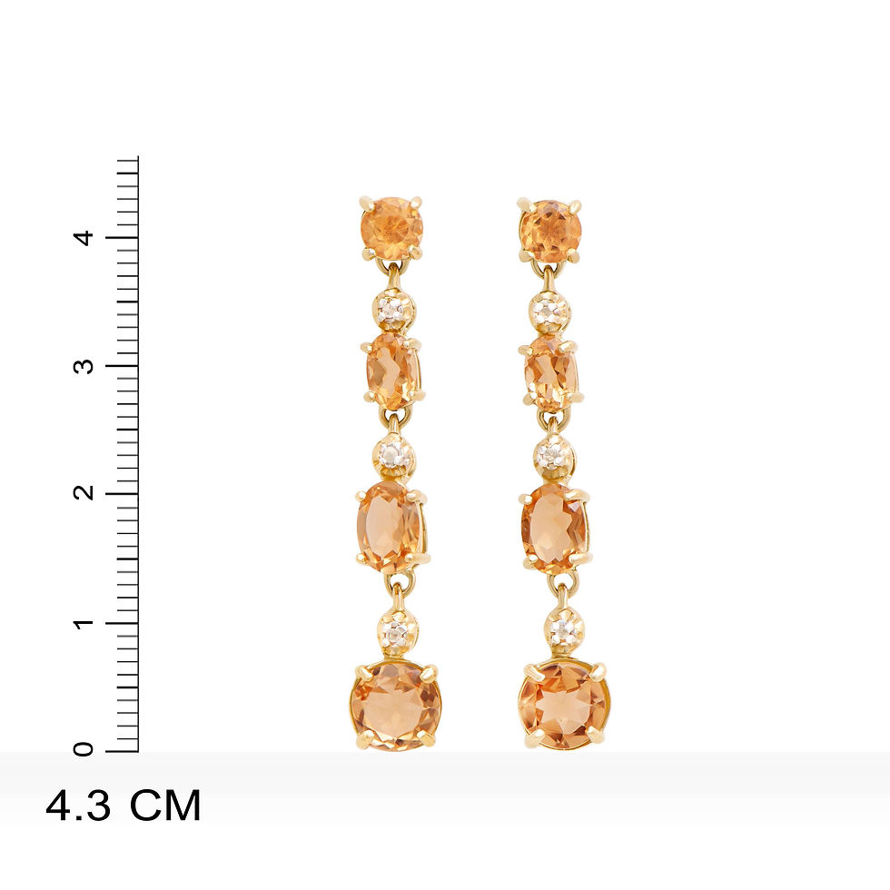 Thumbnail: 5.46 TCW Diamonds & Citrine 18K Gold Plated Sterling Silver Earrings