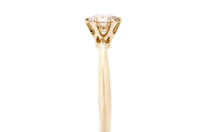 Thumbnail: 1.04 TCW Diamond 14K Yellow Gold Champagne Diamond Ring